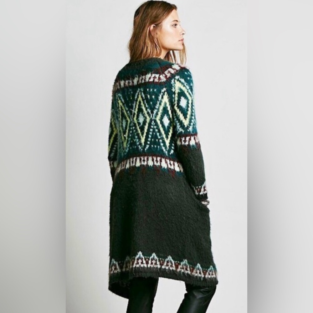 Free People Frosted Fair Isle cardigan In Green Size S
